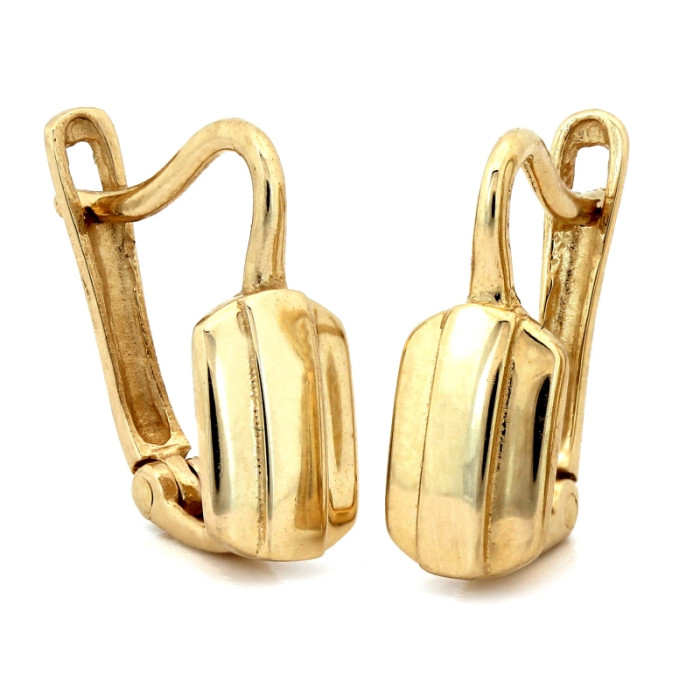 Dyskretne złote kolczyki 585 angielskie eleganckie klasyczne żółte złoto 14k Dyskretne złote kolczyki 585 angielskie eleganckie klasyczne żółte złoto 14k