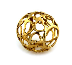 Ażurowa złota zawieszka charms 585 z motywem serca do bransoletki 14k