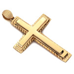 Okazały złoty krzyżyk 585 bez wizerunku, tradycyjny design zawieszki 14k