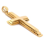 Okazały złoty krzyżyk 585 bez wizerunku, tradycyjny design zawieszki 14k