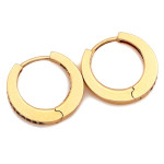 Małe złote kolczyki 585 angielskie kółeczka 14mm z żółtego złota 14k