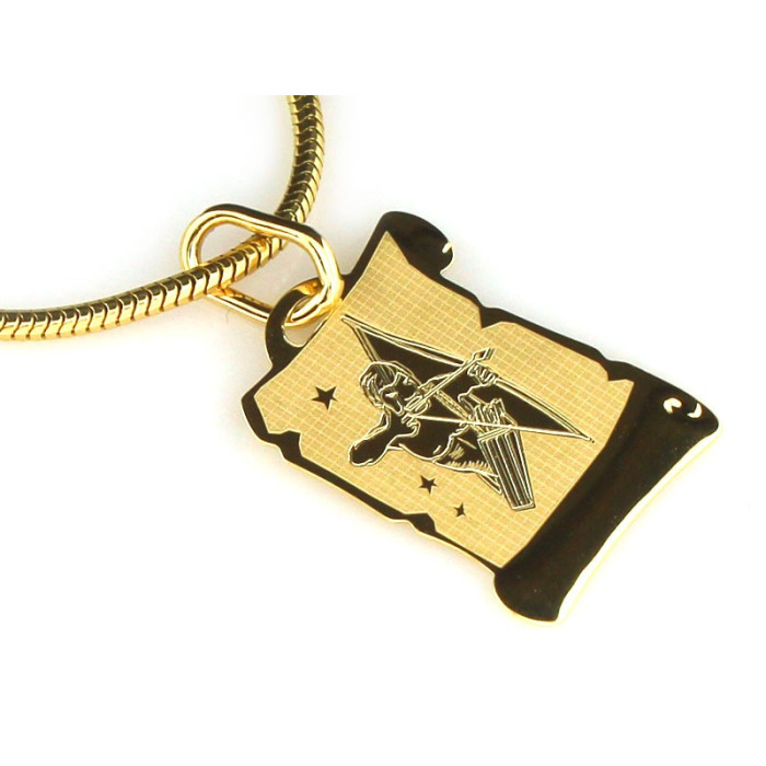 Złota zawieszka 585 znak zodiaku Strzelec z matowym wykończeniem 14k Złota zawieszka 585 znak zodiaku Strzelec z matowym wykończeniem 14k