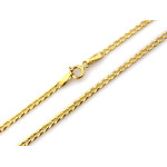 Złoty łańcuszek 375 pancerka szerokość 2.1mm komunijny długość 45-50cm 9k