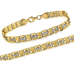 Dwukolorowa złota bransoletka 585 długość 18-19cm elegancka 14k