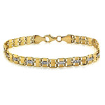 Dwukolorowa złota bransoletka 585 długość 18-19cm elegancka 14k