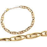 Modna złota bransoletka 585 z masywnych ogniw o długości 20cm w ponadczasowym stylu 14k