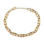 Modna złota bransoletka 585 z masywnych ogniw o długości 20cm w ponadczasowym stylu 14k