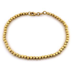 Elegancka złota bransoletka 585 z diamentowanymi kuleczkami błyszcząca 14k