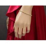 Elegancka złota bransoletka 585 z diamentowanymi kuleczkami błyszcząca 14k