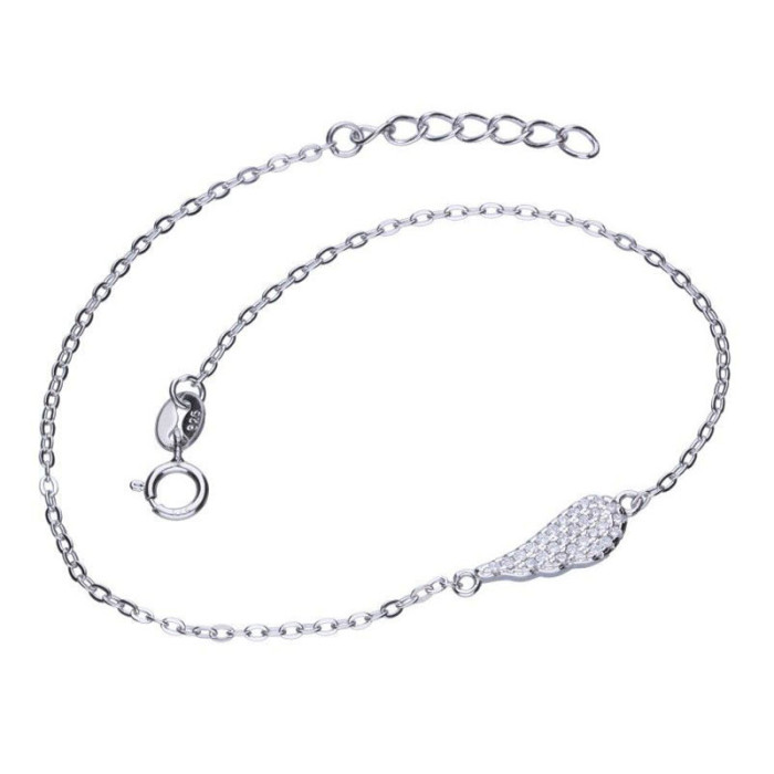 Srebrna bransoletka 925 skrzydło cyrkonie 1,24g Srebrna bransoletka 925 skrzydło cyrkonie 1,24g