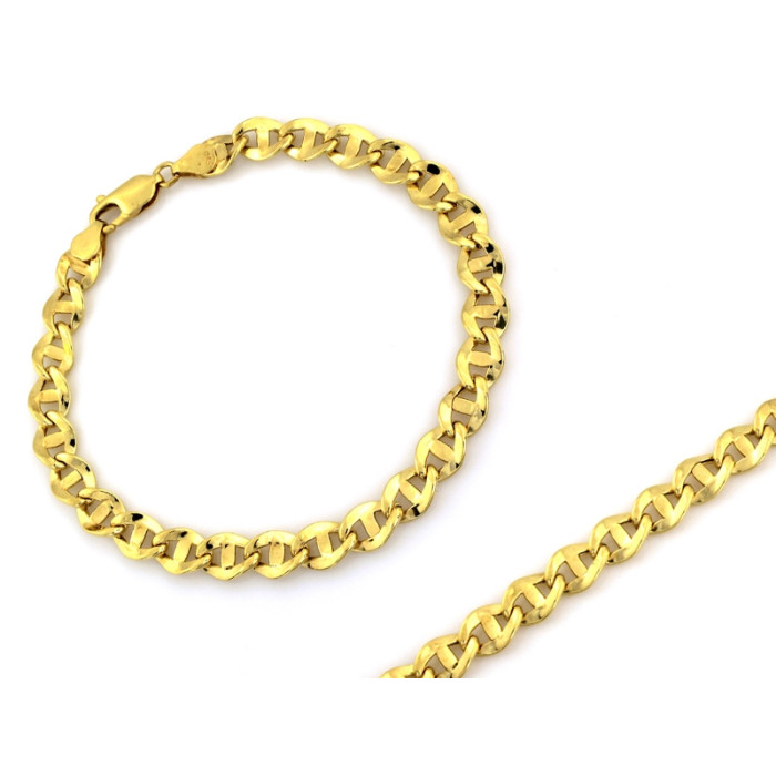 Złota bransoletka 585 masywna z grubego łańcuszka długość 20-22cm 14k Złota bransoletka 585 masywna z grubego łańcuszka długość 20-22cm 14k