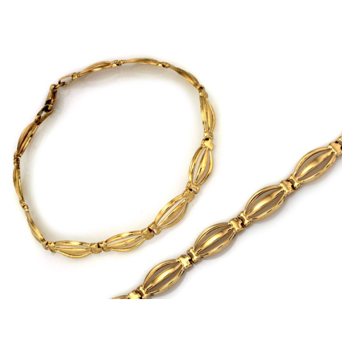Błyszcząca złota bransoletka 375 elementowa długość 18cm elegancka 9k Błyszcząca złota bransoletka 375 elementowa długość 18cm elegancka 9k