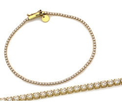 Elegancka złota bransoletka tenisowa 585 z cyrkoniami 18cm 14k