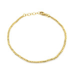 Złota bransoletka 585 z diamentowanymi kuleczkami, długość 20cm (14k)