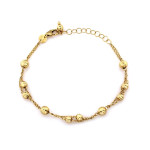 Elegancka złota bransoletka 585 z frezowanymi kulkami długość 19cm 14k