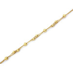 Elegancka złota bransoletka 585 z frezowanymi kulkami długość 19cm 14k