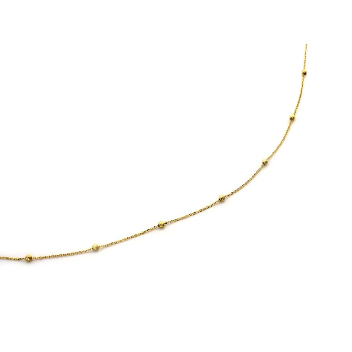 Złoty naszyjnik 585 z frezowanymi kulkami długość 45cm z żółtego złota 14k Złoty naszyjnik 585 z frezowanymi kulkami długość 45cm z żółtego złota 14k