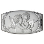 SREBRNY OBRAZ 925 ANIOŁEK 14x8cm RYNGRAF GRAWER CHRZEST