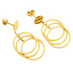 Eleganckie złote kolczyki 585 wiszące z dużymi obręczami (14k)