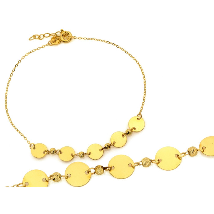 Delikatna złota bransoletka 585 łańcuszek z kółeczkami 19cm 14k Delikatna złota bransoletka 585 łańcuszek z kółeczkami 19cm 14k