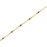 Złota bransoletka 375 elementowa z czarnymi kamieniami długość 20cm modna 9k