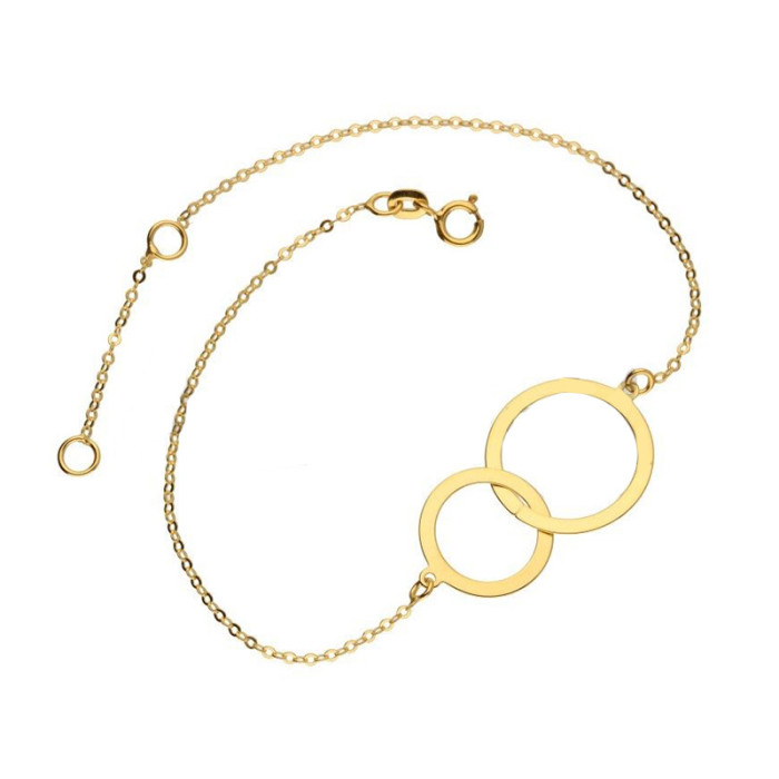 Złota bransoletka 333 połączone koła ring 0,79 g Złota bransoletka 333 połączone koła ring 0,79 g