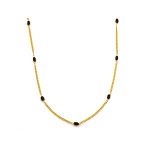 Ekskluzywny złoty naszyjnik 585 z czarnymi onyksami długość 45cm 14k
