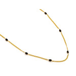 Ekskluzywny złoty naszyjnik 585 z czarnymi onyksami długość 45cm 14k