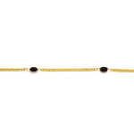 Ekskluzywny złoty naszyjnik 585 z czarnymi onyksami długość 45cm 14k