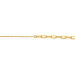 Modny złoty naszyjnik 585 z wstawką z dużych ogniw błyszczący elegancki 14k