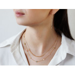 Modny złoty naszyjnik 585 z wstawką z dużych ogniw błyszczący elegancki 14k