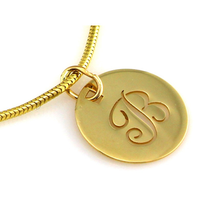 Złota zawieszka 585 litera B wycięta w blaszce personalizowana 14k Złota zawieszka 585 litera B wycięta w blaszce personalizowana 14k