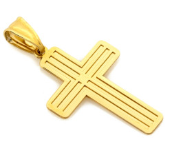 Klasyczny złoty krzyżyk 375 zawieszka bez wizerunku, minimalistyczny design 9k