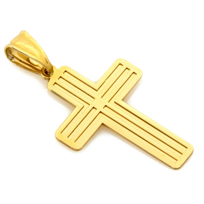 Klasyczny złoty krzyżyk 375 zawieszka bez wizerunku, minimalistyczny design 9k Klasyczny złoty krzyżyk 375 zawieszka bez wizerunku, minimalistyczny design 9k