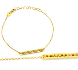 Nowoczesna złota bransoletka 585 sztywna z ozdobnymi kulkami długość 19cm 14k