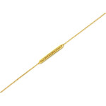 Nowoczesna złota bransoletka 585 sztywna z ozdobnymi kulkami długość 19cm 14k