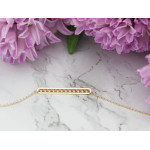 Nowoczesna złota bransoletka 585 sztywna z ozdobnymi kulkami długość 19cm 14k