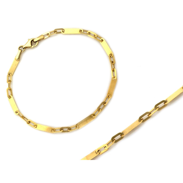 Złota bransoletka 585 stylowa elegancka z unikalnym wzorem długość 19cm 14k Złota bransoletka 585 stylowa elegancka z unikalnym wzorem długość 19cm 14k