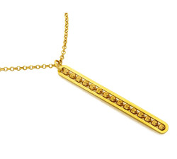 Modny złoty naszyjnik 585 długi z wiszącymi kuleczkami 45cm 14k