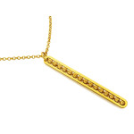 Modny złoty naszyjnik 585 długi z wiszącymi kuleczkami 45cm 14k