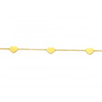 Romantyczna złota bransoletka 585 łańcuszkowa z sercami dł. 18cm 14k