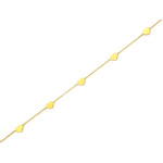 Romantyczna złota bransoletka 585 łańcuszkowa z sercami dł. 18cm 14k