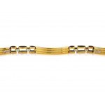 Męska złota bransoletka 585 ze sztywnych elementów dwukolorowa 21cm 14k