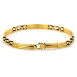 Męska złota bransoletka 585 ze sztywnych elementów dwukolorowa 21cm 14k