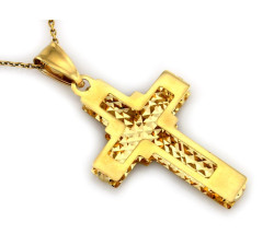 Złoty krzyżyk 333 klasyczny zawieszka religijna 8k