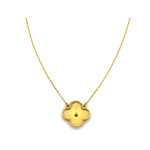 Romantyczny złoty naszyjnik 585 z motywem kwiatka koniczynki, długość 45cm (14k)