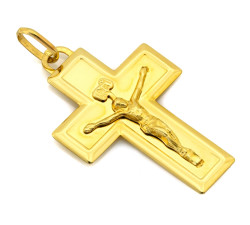 Złoty krzyżyk 585 klasyczny elegancki ponadczasowy zawieszka wisiorek 14k
