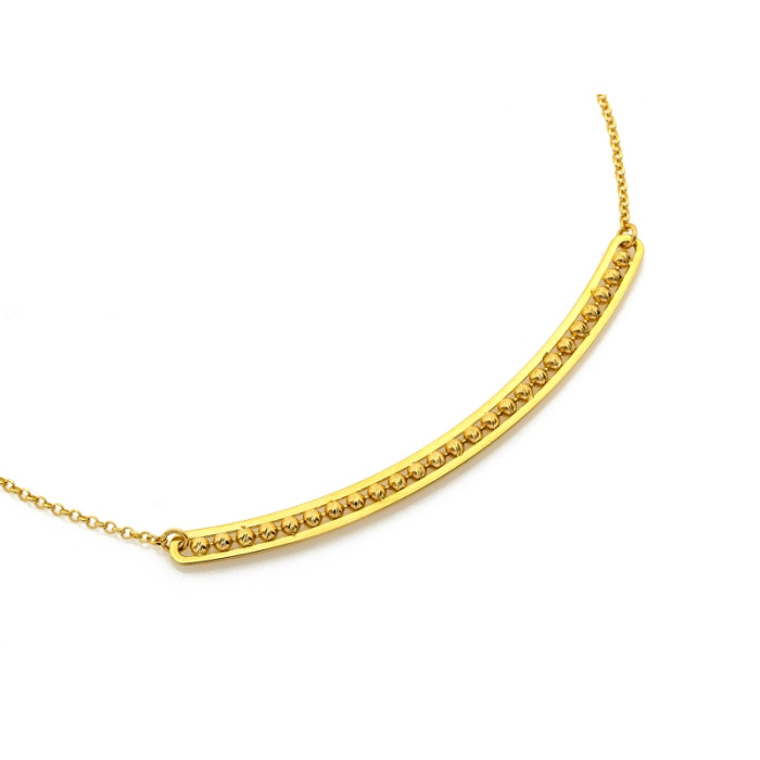 Złoty naszyjnik 585 sztywny elegancki z dekoracyjnymi kulkami 45cm 14k Złoty naszyjnik 585 sztywny elegancki z dekoracyjnymi kulkami 45cm 14k