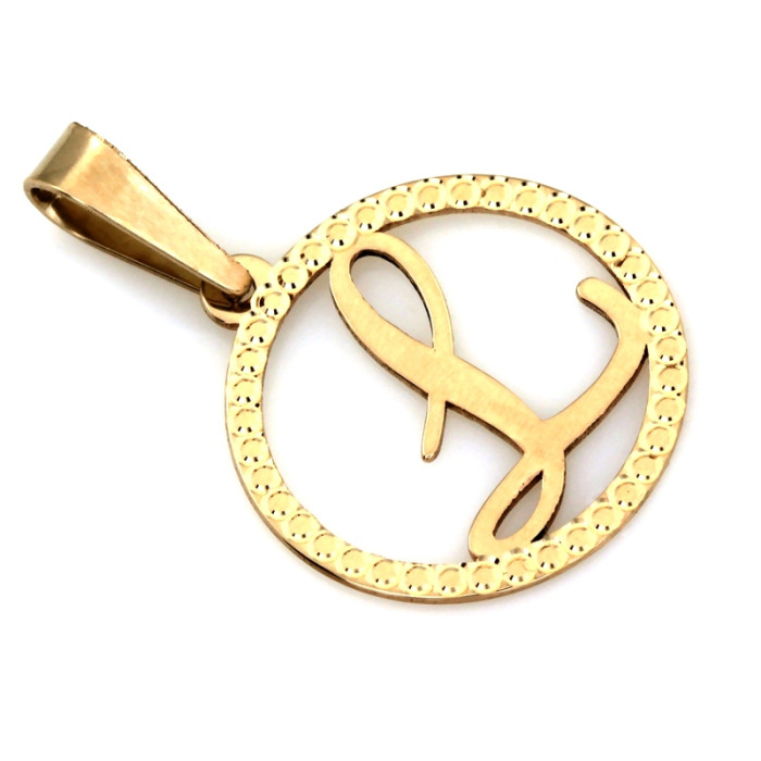 Personalizowana złota zawieszka 585 z literką L z żółtego złota 14k Personalizowana złota zawieszka 585 z literką L z żółtego złota 14k