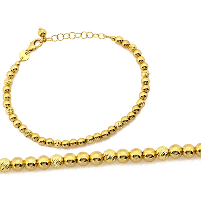Klasyczna złota bransoletka 585 z połyskujących kulek 4mm długość 19cm 14k Klasyczna złota bransoletka 585 z połyskujących kulek 4mm długość 19cm 14k